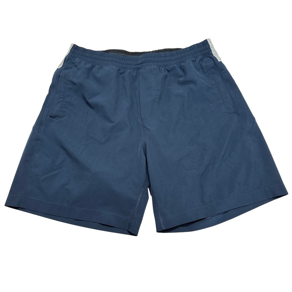 Bearbottom Men's 7" Athletic Shorts Size L Lined Navy Blue Running‎ Gym Workout
